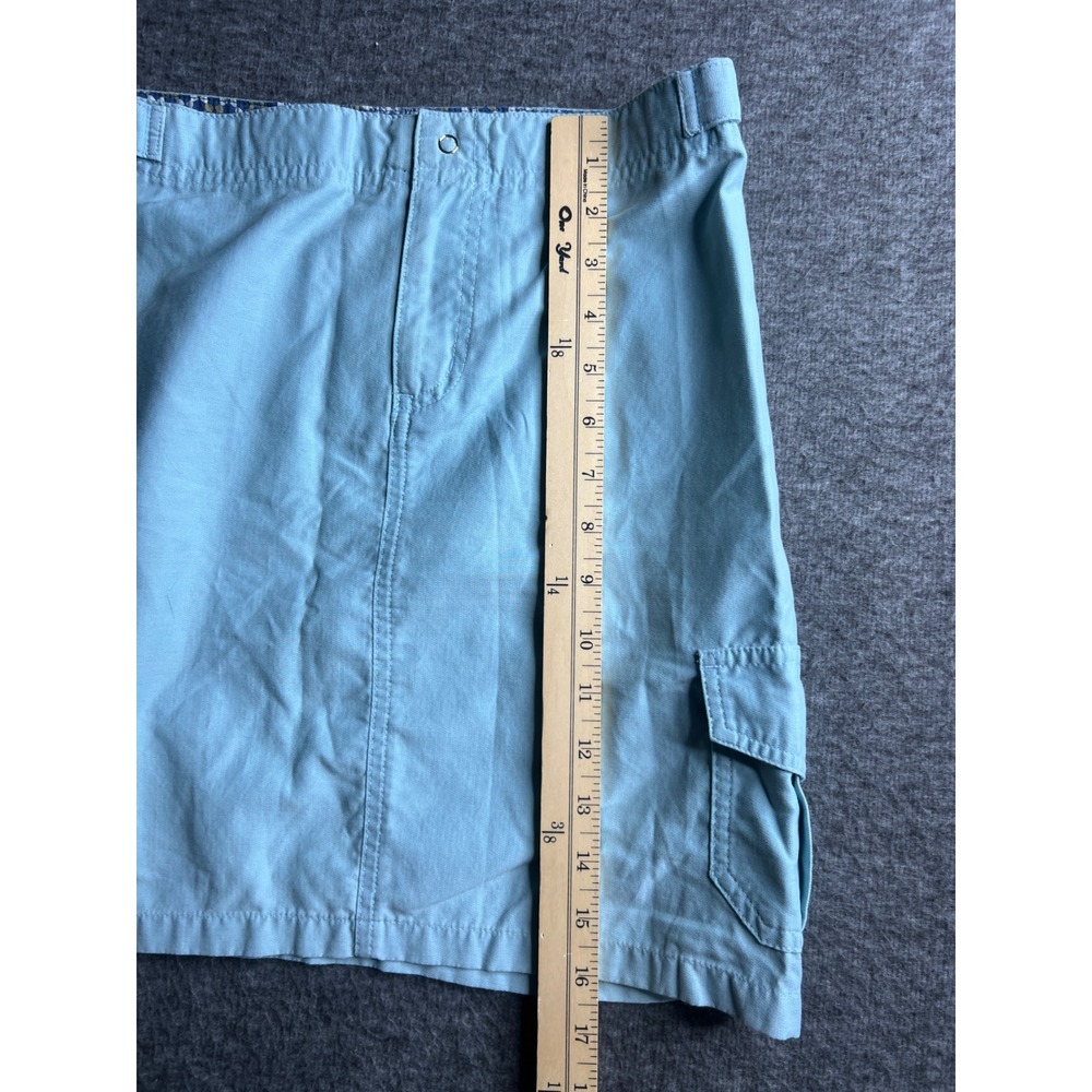 Horny Toad Women's Light Blue Herringbone Cargo Skirt Adjustable Waist Utility - Picture 12 of 14
